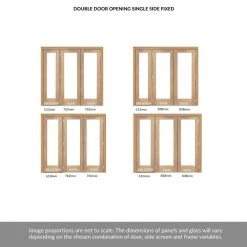 ThruEasi Room Divider - Pattern 10 Oak Frosted Glass Unfinished Double Doors With Single Side -LPD Door oak doors directdoors modern doors interior doors