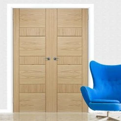 Edmonton Oak Flush Internal Door Pair - Prefinished