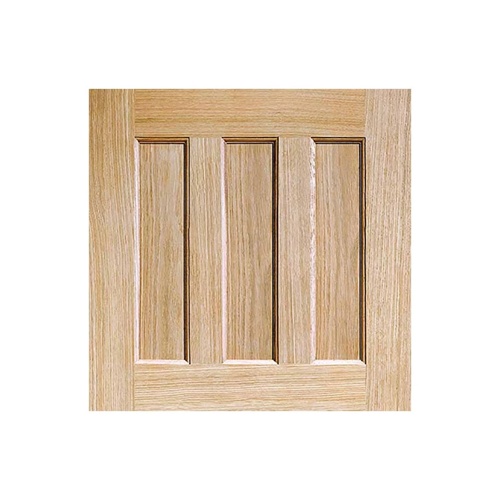 Pass-Easi Two Sliding Doors And Frame Kit - DX 60's Nostalgia Oak Panel Door - Unfinished 3 Pass-Easi Two Sliding Doors And Frame Kit - DX 60's Nostalgia Oak Panel Door - Unfinished - Image 3