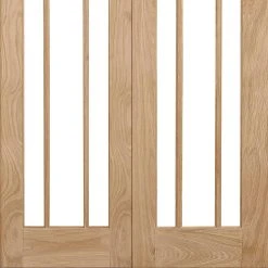 W4 Lincoln Room Divider Internal Door & Frame Kit - Clear Glass - Unfinished Oak - 2031x1246mm Wide -LPD Door oak lincoln pairs main lpd top mid bot