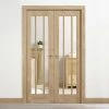 W4 Lincoln Room Divider Internal Door & Frame Kit - Clear Glass - Unfinished Oak - 2031x1246mm Wide