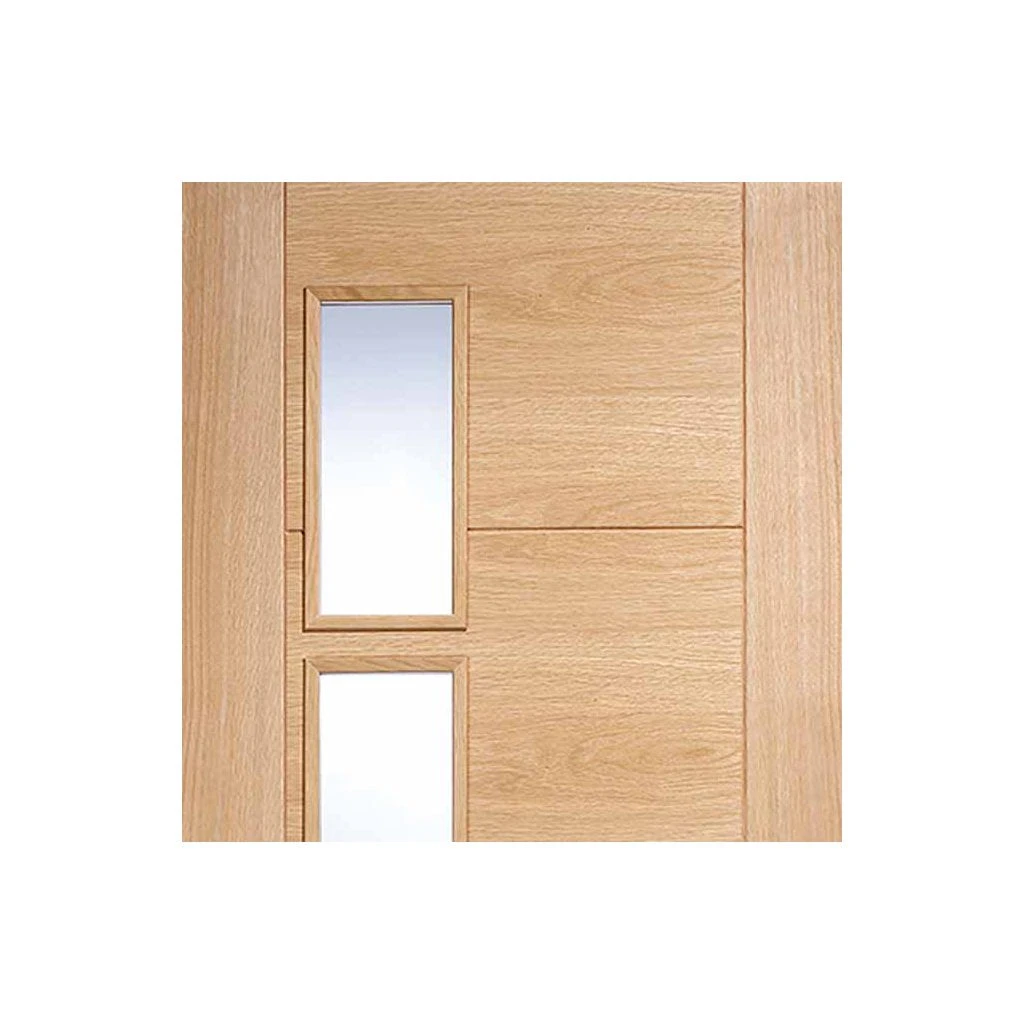 Six Folding Doors & Frame Kit - Vancouver 4 Pane Oak 3+3 - Clear Glazed Offset - Prefinished 4 Six Folding Doors & Frame Kit - Vancouver 4 Pane Oak 3+3 - Clear Glazed Offset - Prefinished - Image 4
