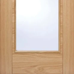Vancouver Oak Internal Door Pair - Clear Glass - Prefinished -LPD Door oak vancouver glazed bot