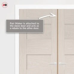 Vancouver Oak 4 Pane Internal Door Pair - Clear Glass - Prefinished -LPD Door pairmaker directdoors oak prefisnihed unfinished 26087da8 4ac5 433d ab60 d323aeaa6742