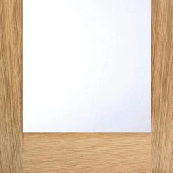 Bespoke Full Pane Oak Internal Door Pair - Clear Glass -LPD Door pattern 10 internal oak glazed modern doo c1