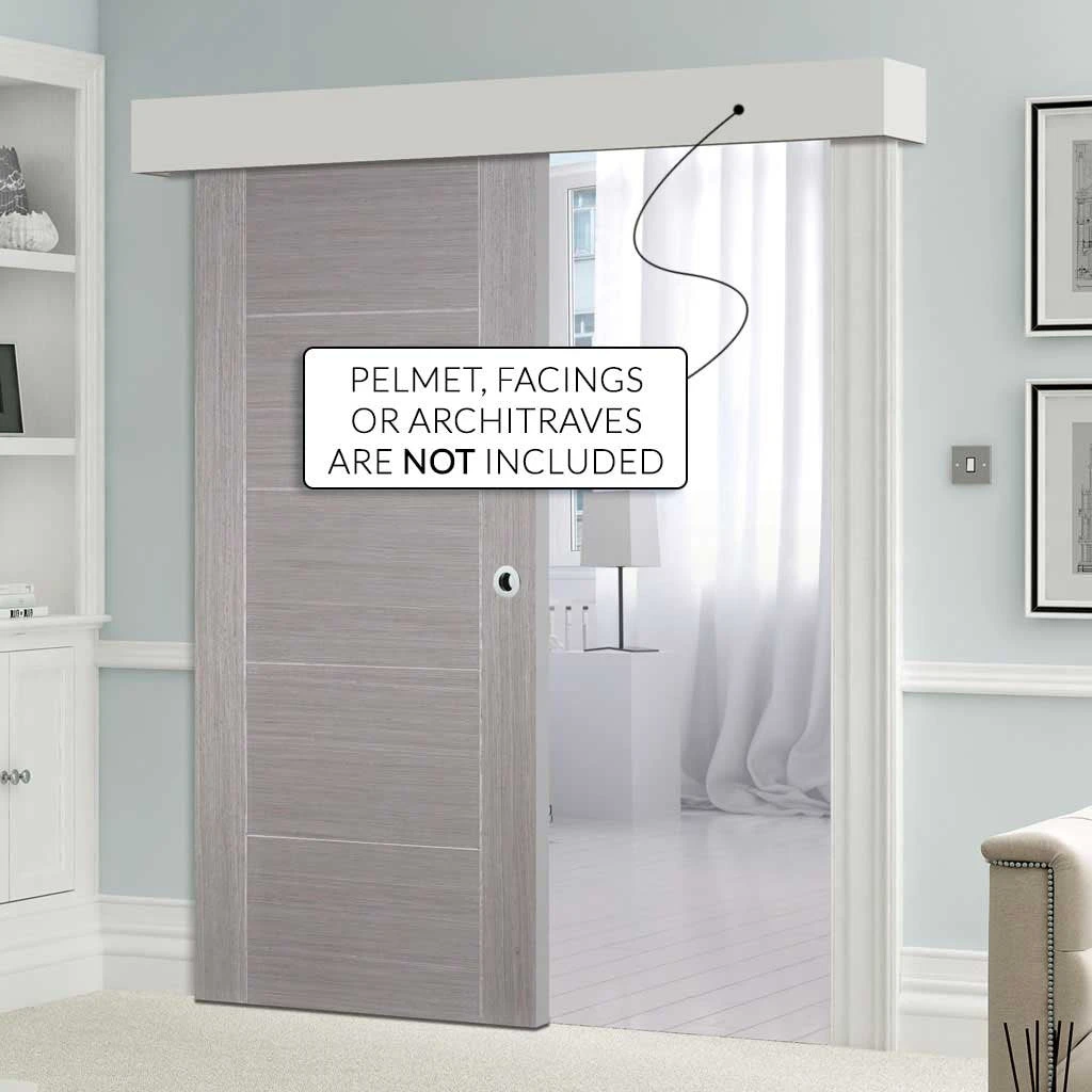 Bespoke Thruslide Surface Light Grey Vancouver Door - Sliding Door And Track Kit - Prefinished 2 Bespoke Thruslide Surface Light Grey Vancouver Door - Sliding Door And Track Kit - Prefinished - Image 2