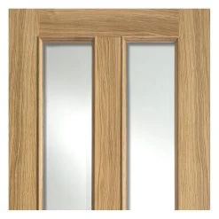 Internal Door And Frame Kit - Richmond Oak Internal Door - Raised Mouldings - Bevelled Clear Glass -LPD Door richmond door rm2s glazed traditional top1