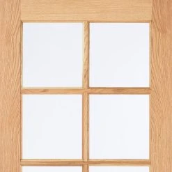 Internal Door And Frame Kit - SA 10 Pane Oak Internal Door - Clear Glass -LPD Door sa 10 light oak lpd door glazed elegant top3