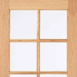 Double Sliding Door & Stainless Steel Barn Track - SA 10 Pane White Oak Doorss - Clear Glass - Unfinished -LPD Door sa 10 light oak lpd door glazed elegant top5