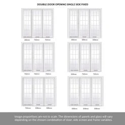 ThruEasi Room Divider - SA 15L Clear Glass White Primed Double Doors With Single Side -LPD Door sa 15 white glazed doors modern interior doros driectdoros