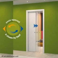 Lille Oak Solid Internal Pocket Door - 30 Minute Fire Rated - Prefinished -LPD Door self closer eclisse362