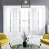 ThruEasi Room Divider - Sierra Blanco - Frosted Glass White Painted Double Doors With Double Sides