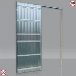 Kent 2 Panel Single Evokit Pocket Door - White Primed -LPD Door single pocket door cut through scrignio sgl b16 ce6a6108 0c80 4bd9 8fcb 322c60dfd993