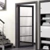 Soho 4 Pane Charcoal Internal Door - Clear Glass - Prefinished