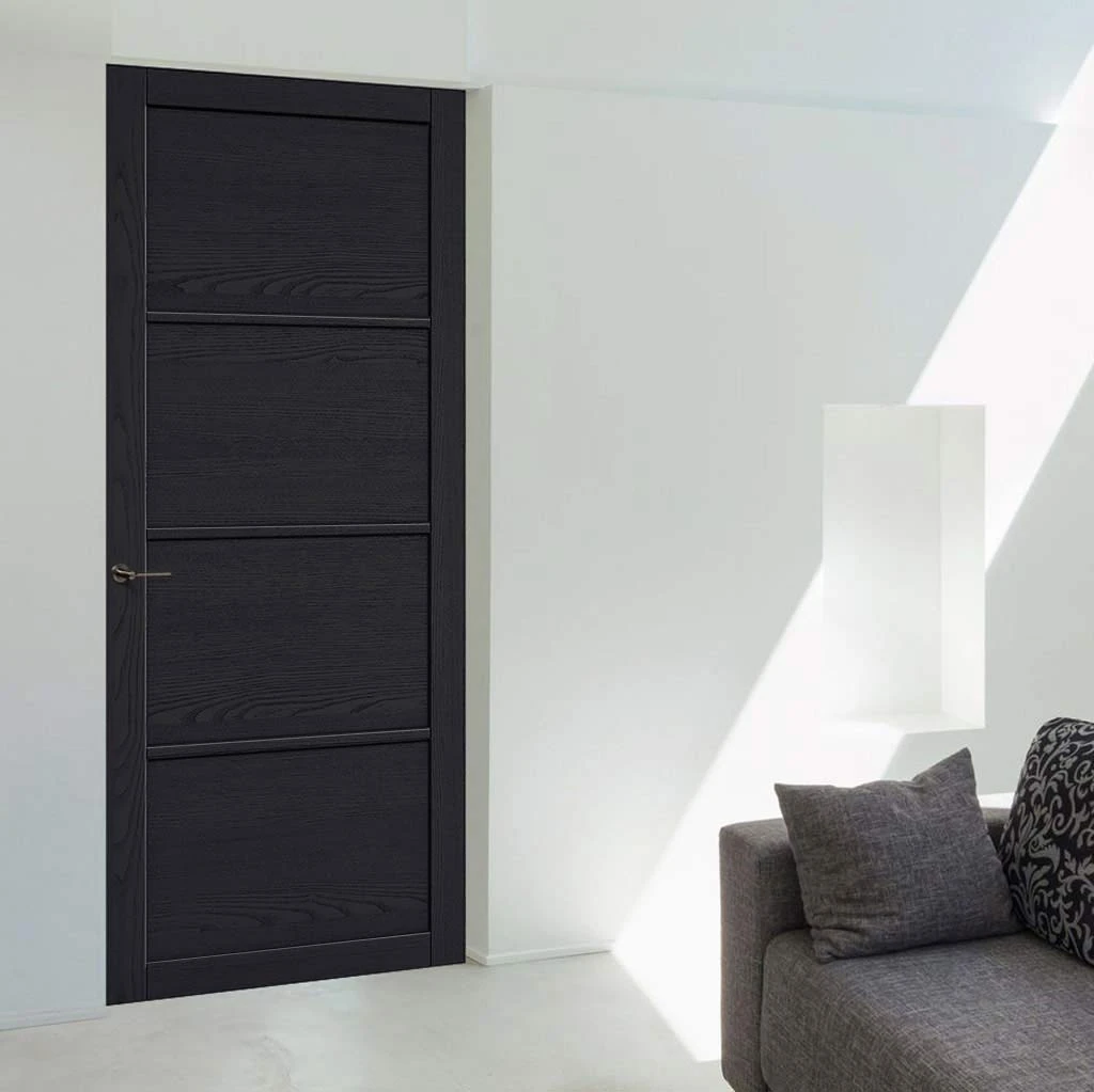 Soho 4 Panel Charcoal Internal Door - Prefinished 1 Soho 4 Panel Charcoal Internal Door - Prefinished