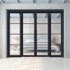 ThruEasi Room Divider - Soho 4 Pane Charcoal Clear Glass - Prefinished Double Doors With Double Sides