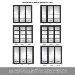 ThruEasi Room Divider - Soho 4 Pane Charcoal Clear Glass - Prefinished Double Doors With Single Side -LPD Door soho charcoal grey doors modern design directdoors uk SOHDCG30 THRT8
