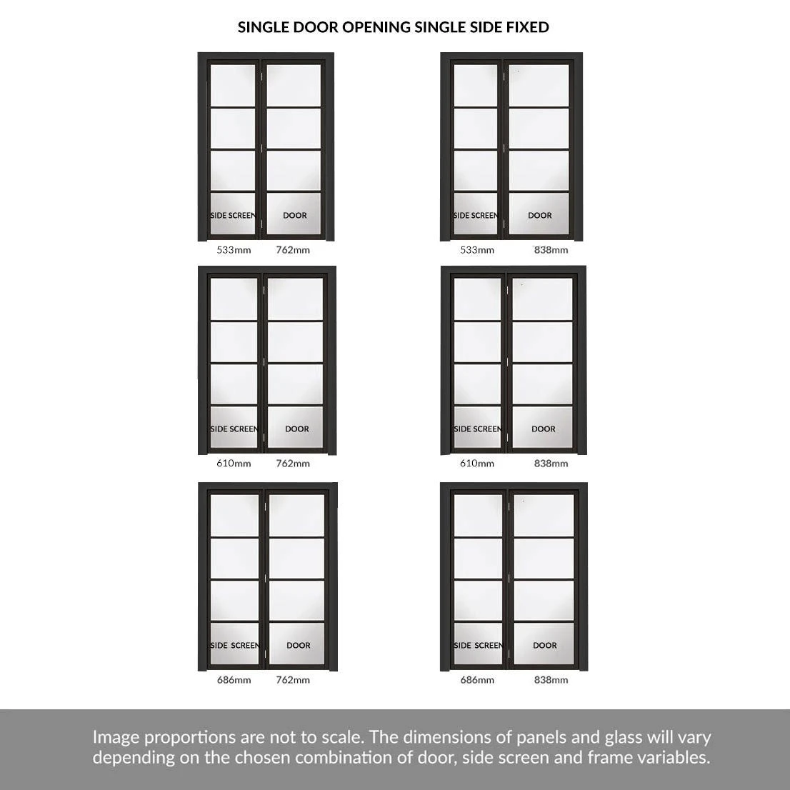 ThruEasi Room Divider - Soho 4 Pane Black Primed Clear Glass Unfinished Door With Single Side 3 ThruEasi Room Divider - Soho 4 Pane Black Primed Clear Glass Unfinished Door With Single Side - Image 3