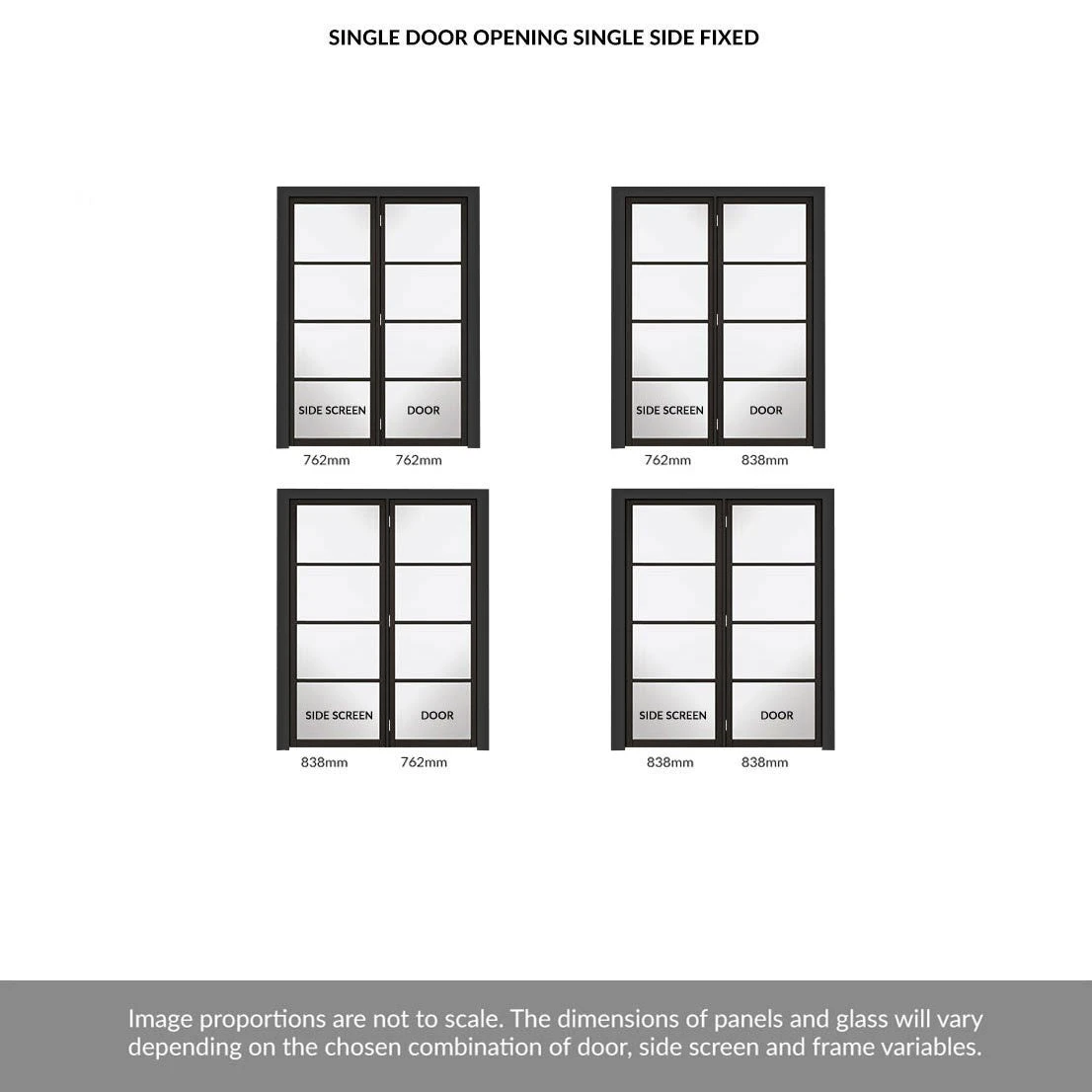 ThruEasi Room Divider - Soho 4 Pane Black Primed Clear Glass Unfinished Door With Single Side 4 ThruEasi Room Divider - Soho 4 Pane Black Primed Clear Glass Unfinished Door With Single Side - Image 4