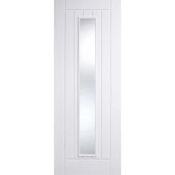 Mexicano Internal Door Pair - Clear Glass - White Primed -LPD Door solid white primed mexicano glazed door contemporary modern 11