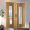 Sydney Oak Internal Door Pair - Clear Glass - Prefinished