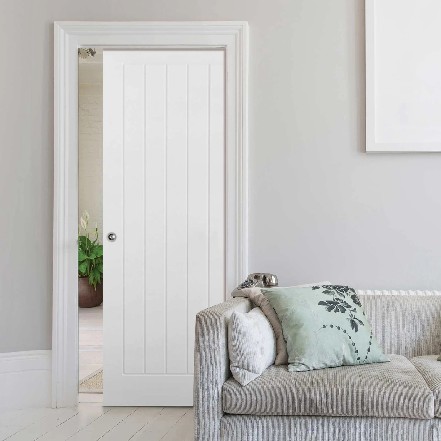 Mexicano Evokit Pocket Fire Door - Vertical Lining - 30 Minute Fire Rated - White Primed 1 Mexicano Evokit Pocket Fire Door - Vertical Lining - 30 Minute Fire Rated - White Primed