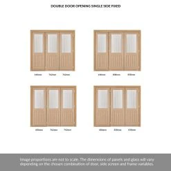 ThruEasi Room Divider - Belize Oak Double Doors Silkscreen Etched Clear Glass Unfinished Double Doors With Single Side -LPD Door thrueasi belize oak etched clear glass 2d 1s a OBELG30 THRT7