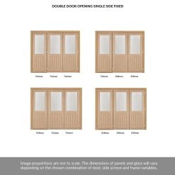 ThruEasi Room Divider - Belize Oak Double Doors Silkscreen Etched Clear Glass Unfinished Double Doors With Single Side -LPD Door thrueasi belize oak etched clear glass 2d 1s b OBELG30 THRT7