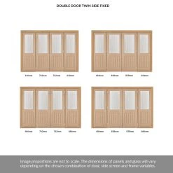 ThruEasi Room Divider - Belize Oak Double Doors Silkscreen Etched Clear Glass Unfinished Double Doors With Double Sides -LPD Door thrueasi belize oak etched clear glass 2d 2s