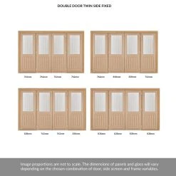 ThruEasi Room Divider - Belize Oak Double Doors Silkscreen Etched Clear Glass Unfinished Double Doors With Double Sides -LPD Door thrueasi belize oak etched clear glass 2d 2s b OBELG30 THRT12