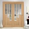 ThruEasi Room Divider - Coventry Contemporary Oak Clear Glass Prefinished Door With Single Side