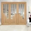 ThruEasi Room Divider - Coventry Contemporary Oak Clear Glass Prefinished Double Doors With Single Side