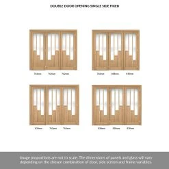 ThruEasi Room Divider - Coventry Contemporary Oak Clear Glass Prefinished Double Doors With Single Side -LPD Door thrueasi coventry clear glass unfinished directdoors 2d 1s PFCOVOAKGL30 THRT7 b
