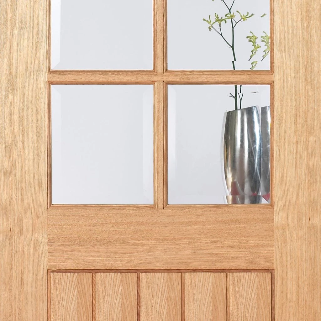 Internal Door And Frame Kit - Mexicano Oak 6 Light Internal Door - Bevelled Clear Glass 3 Internal Door And Frame Kit - Mexicano Oak 6 Light Internal Door - Bevelled Clear Glass - Image 3