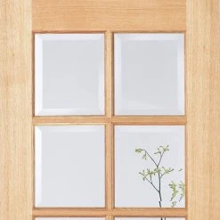 Mexicano Oak 6 Pane Internal Door - Bevelled Clear Glass -LPD Door traditional door mexicano glazed 6l bevelled lpd top