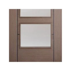 Bespoke Vancouver Chocolate Grey 4L Internal Door Pair - Clear Glass - Prefinished -LPD Door trendy flush internal door van grey chguan 4l 30 medium bot6