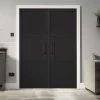 Tribeca 3 Panel Black Primed Internal Door Pair
