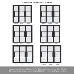 ThruEasi Room Divider - Tribeca 3 Pane Black Primed Clear Reeded Glass Unfinished Double Doors With Single Side -LPD Door tribeca black reeded doors modern interior design TRIBLAREE30 THRT8