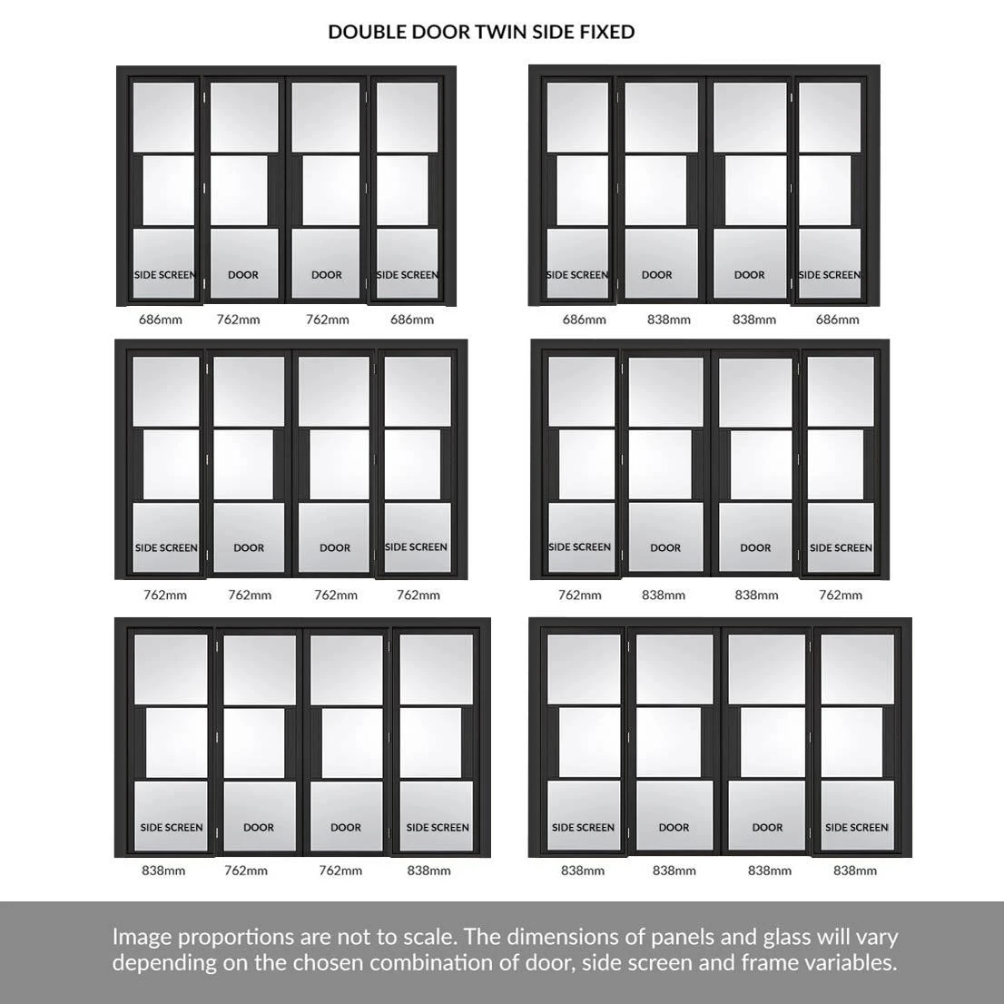 ThruEasi Room Divider - Tribeca 3 Pane Black Primed Clear Glass Unfinished Double Doors With Double Sides 3 ThruEasi Room Divider - Tribeca 3 Pane Black Primed Clear Glass Unfinished Double Doors With Double Sides - Image 3