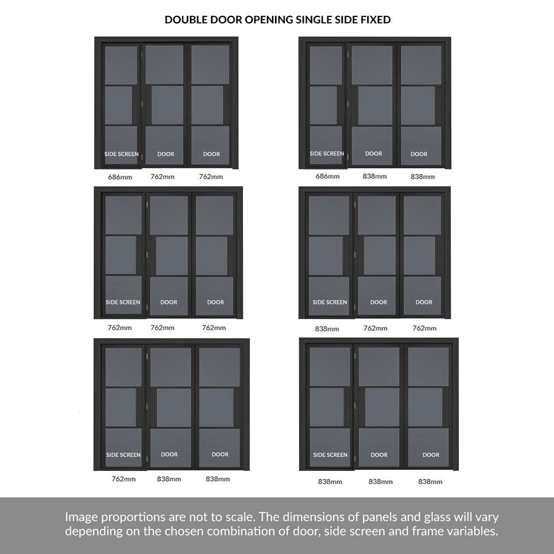 ThruEasi Room Divider - Tribeca 3 Pane Black Primed Tinted Glass Unfinished Double Doors With Single Side 4 ThruEasi Room Divider - Tribeca 3 Pane Black Primed Tinted Glass Unfinished Double Doors With Single Side - Image 4