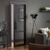 Tribeca 3 Pane Black Primed Internal Door - Tinted Glass