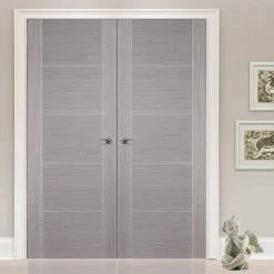 Bespoke Light Grey Vancouver Internal Door Pair - Prefinished