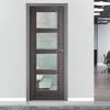 Bespoke Vancouver Ash Grey 4L Internal Door - Clear Glass - Prefinished