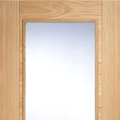 Internal Door And Frame Kit - Vancouver Oak 1 Pane Internal Door - Clear Glass - Prefinished -LPD Door vancouver door glazed lpd directdoors top5
