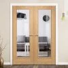 Vancouver Oak Internal Door Pair - Clear Glass - Prefinished