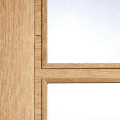 Vancouver Oak 4 Pane Internal Door - Clear Glass - Prefinished -LPD Door vancouver glazed door 4 panel lpd det