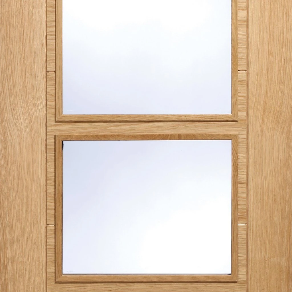 Bespoke Vancouver Oak 4L Internal Door Pair - Clear Glass - Prefinished 4 Bespoke Vancouver Oak 4L Internal Door Pair - Clear Glass - Prefinished - Image 4