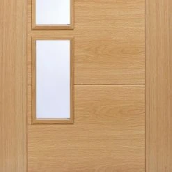 Vancouver Oak 4 Pane Internal Door - Clear Glass Offset Pane - Prefinished -LPD Door vancouver glazed door lpd bot