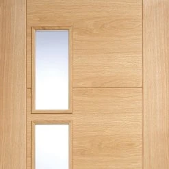 Bespoke Vancouver Oak 4L Internal Door - Clear Glazed Offset - Prefinished -LPD Door vancouver glazed door lpd top6