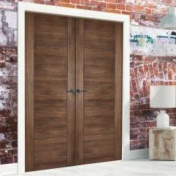 Laminate Vancouver Walnut Internal Door Pair - Prefinished